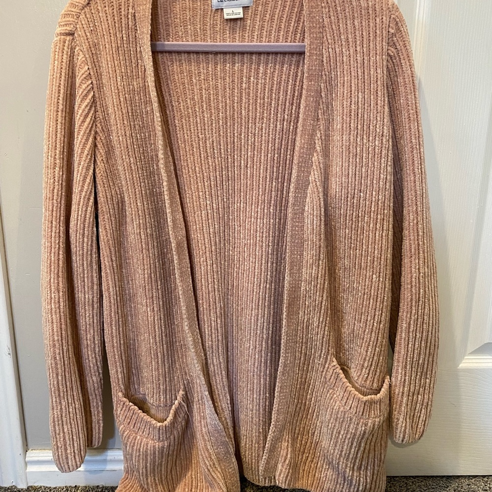 Cozy Pink Open-Front Sweater